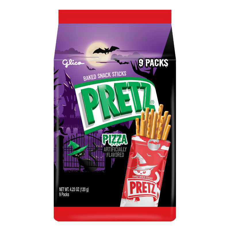 Halloween PRETZ Family Pack -Pizza Flavor - Front Packaging