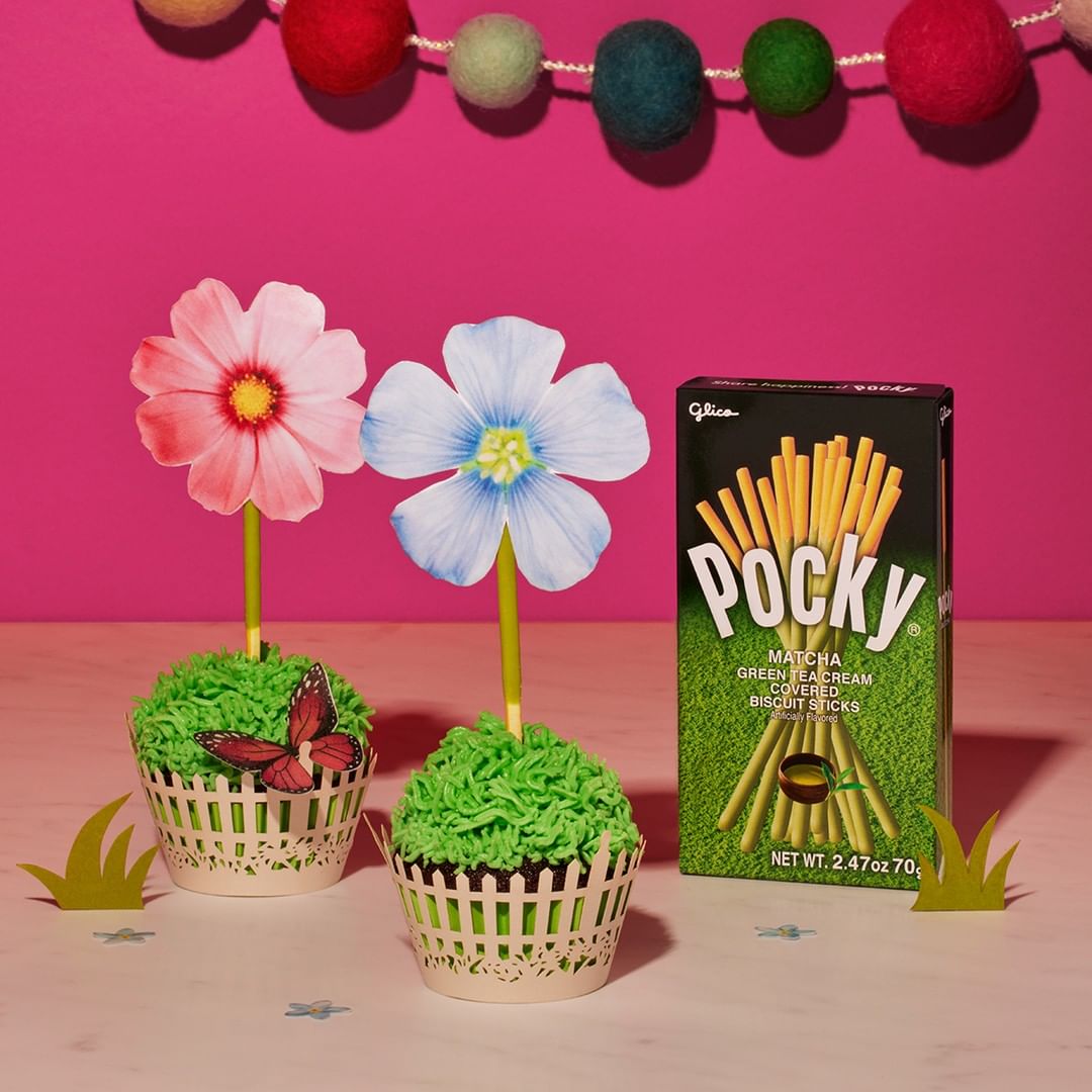 Recipe Pocky Matcha Dessert Garden cupcakes