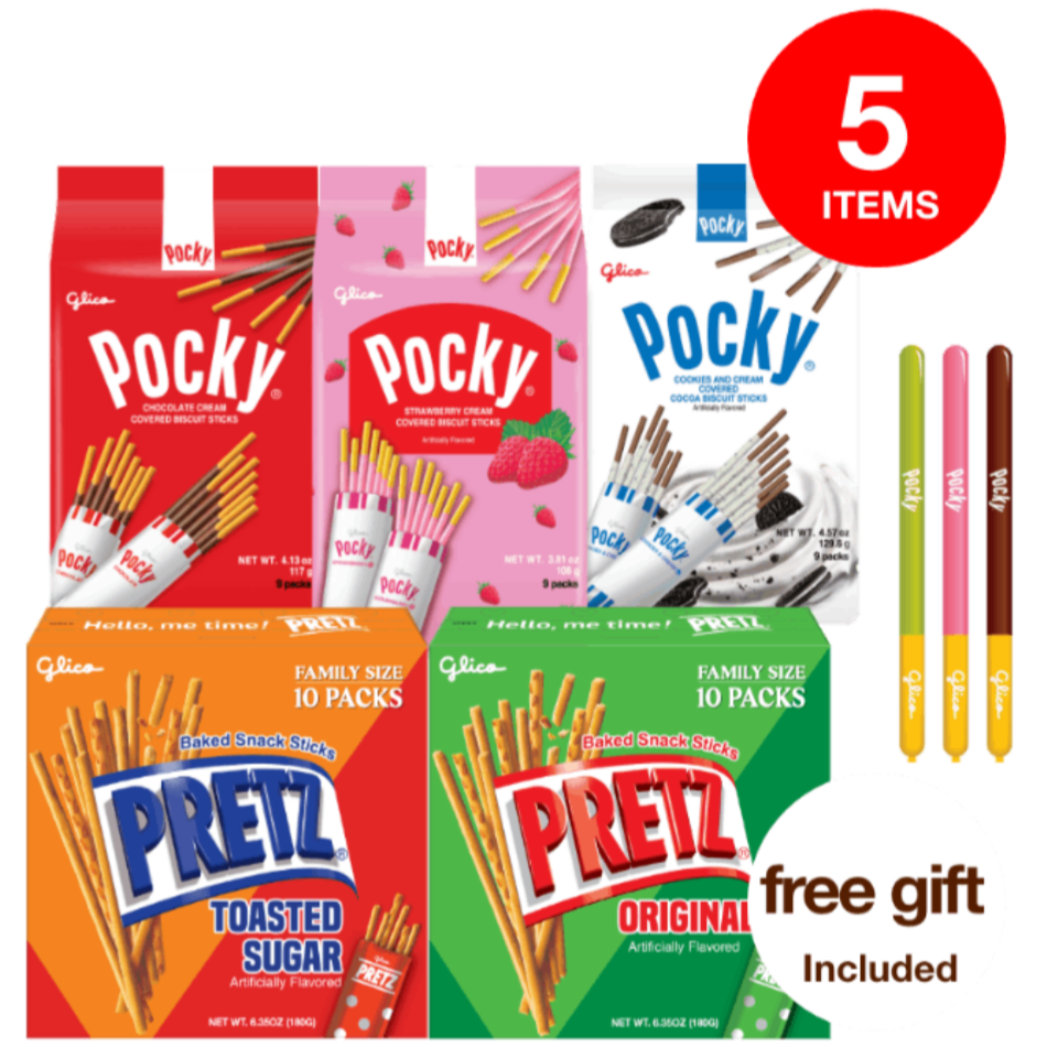 Glico Let's Party bundle - Pocky Family Pack, Pretz Family Size