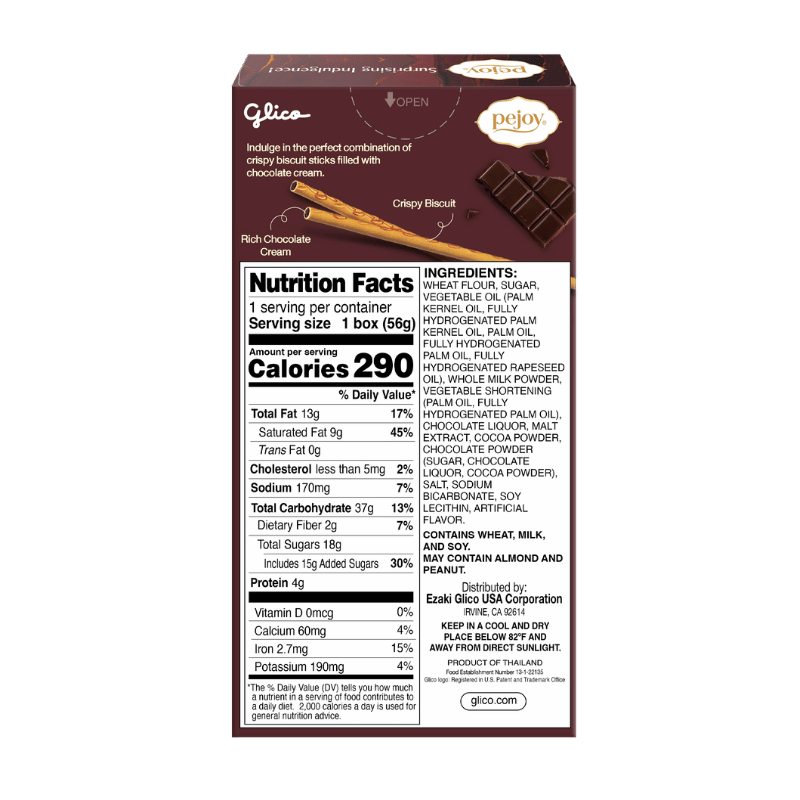 Pejoy Chocolate (Non-GMO) - Back