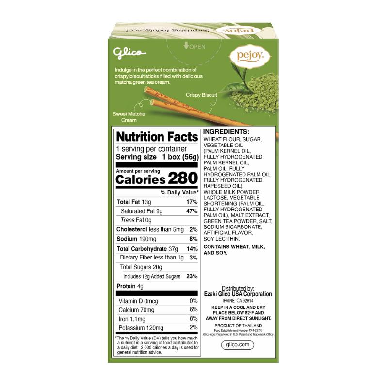 Pejoy Matcha (Non-GMO) - Back