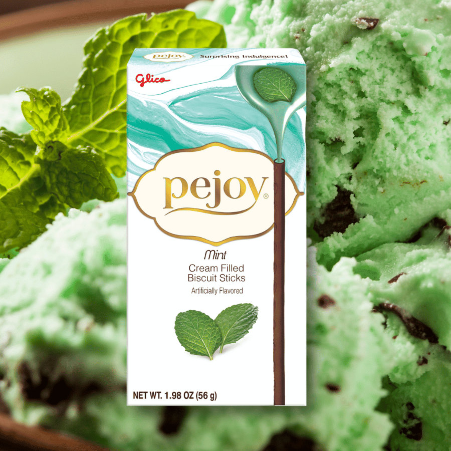 Pejoy Mint with Mint Chocolate Ice Cream Background