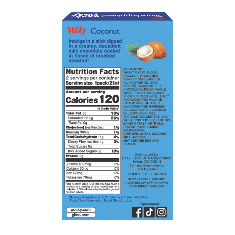 Pocky Coconut 1.45 oz Ingredients and Nutrition Facts