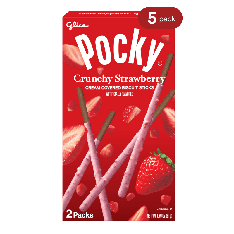 Pocky Crunchy Strawberry 1.79 oz (Non-GMO) - Front