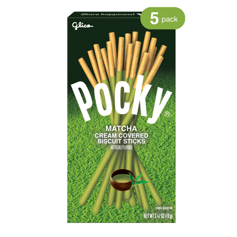 Pocky Matcha Green Tea 2.47 oz (Non-GMO)- Front