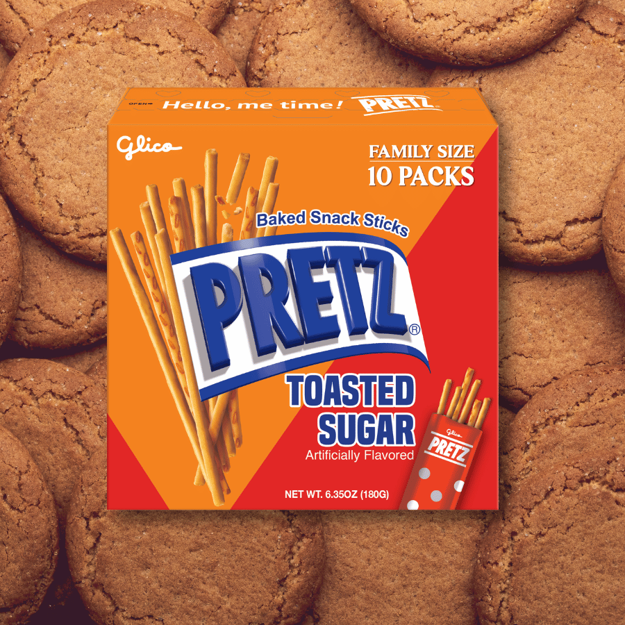 PRETZ Toasted Sugar with Toasted Sugar Cookies Background