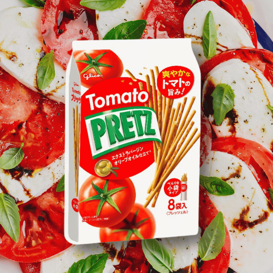 Pretz Tomato with Tomato and Olive Oil Background