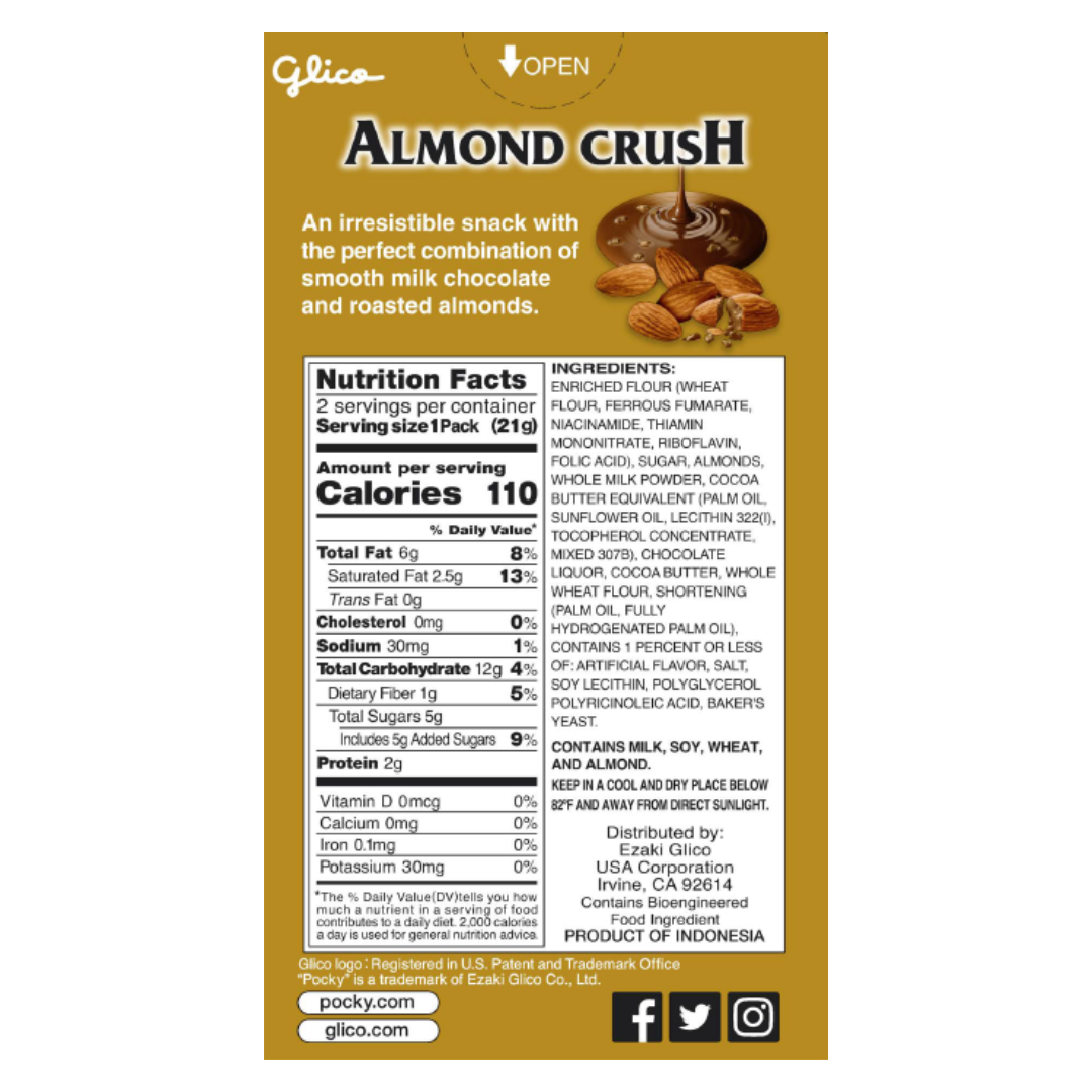 Pocky Almond Crush - Nutrition Facts