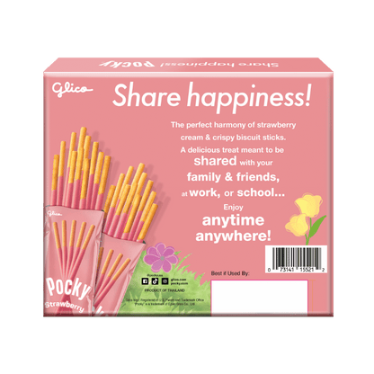 A back side packaging of Easter Pocky Strawberry Share Pack