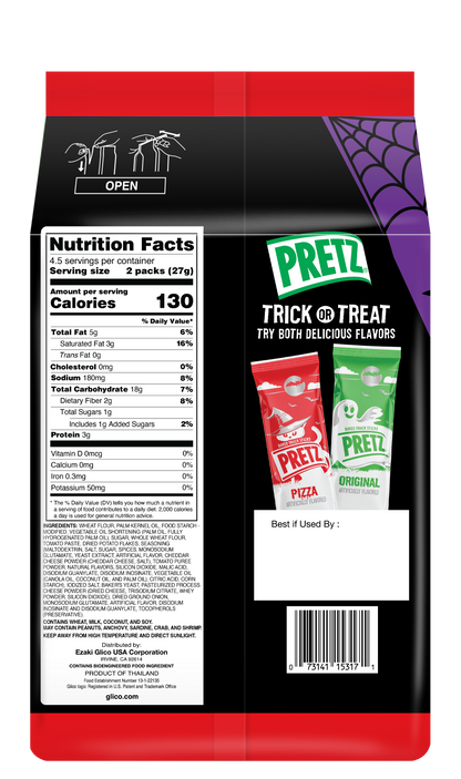 Pretz Original Halloween Pack - Pizza (Back)