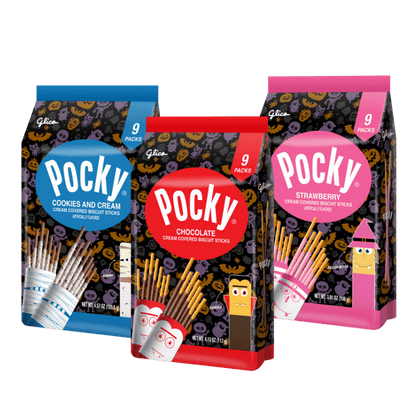 Halloween Pocky Family Pack - Chocolate, Strawberry, and Cookies & Ceam