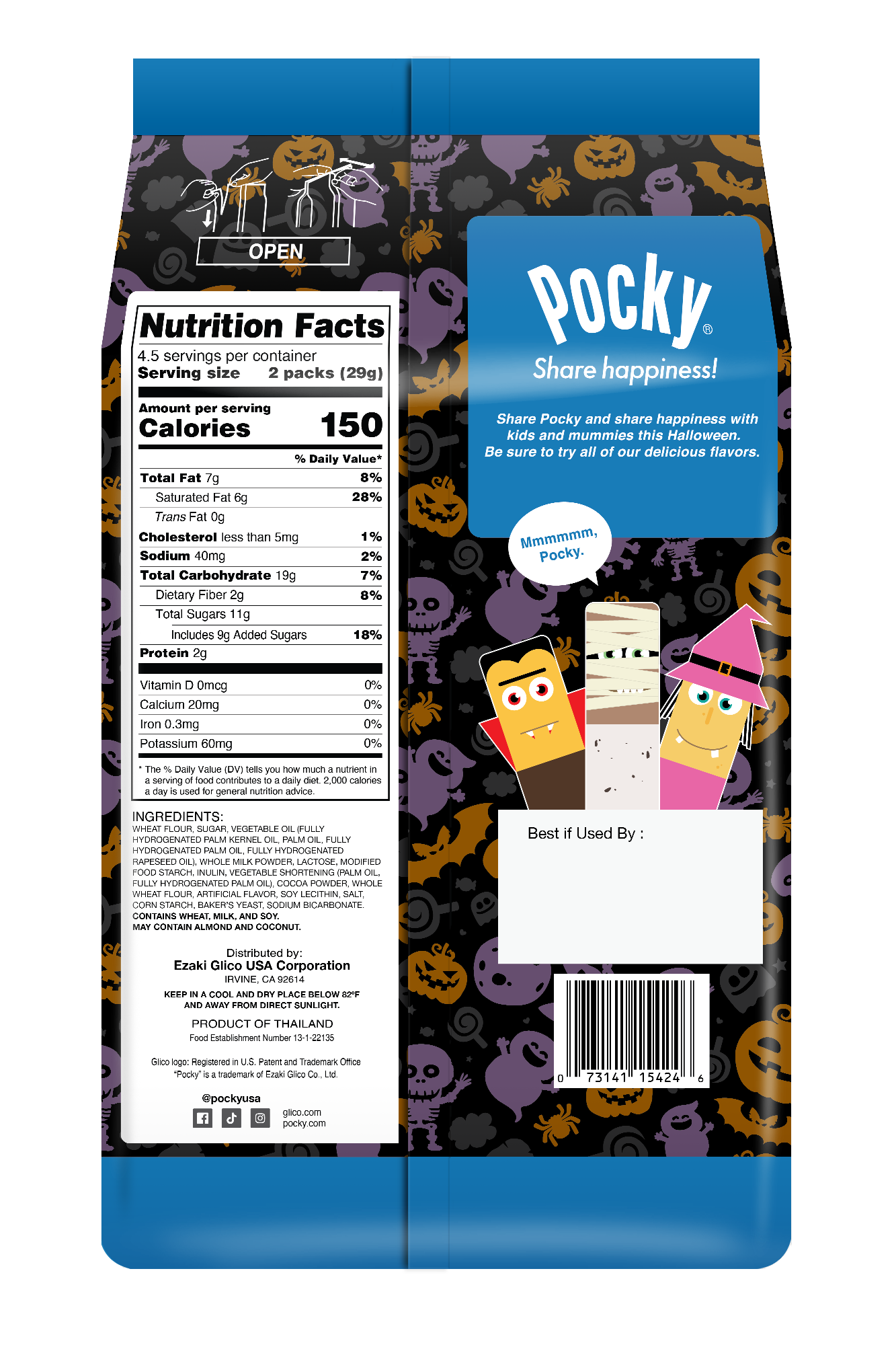 Halloween Pocky Family Pack - Cookies & Cream (Back)