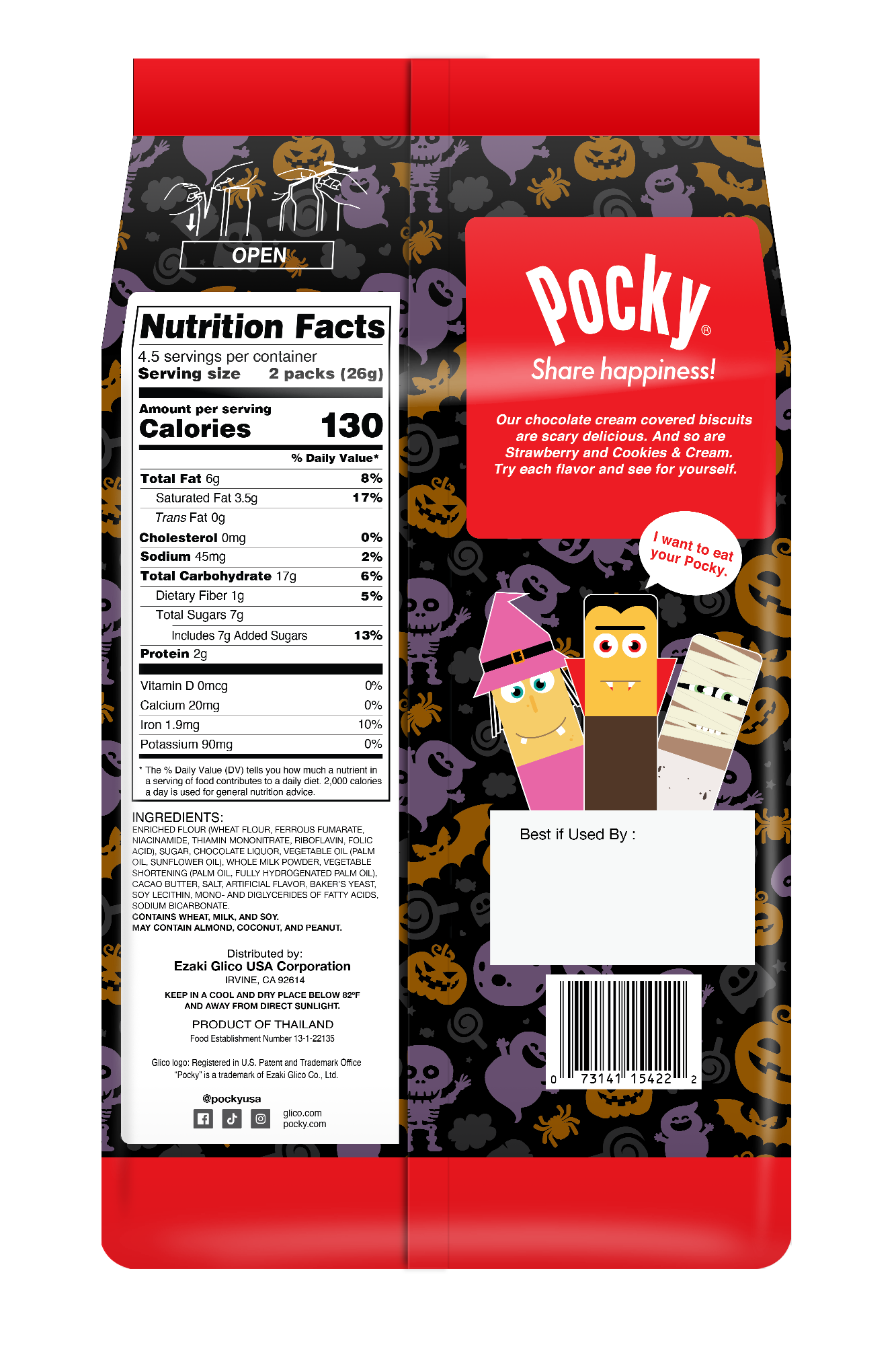 Halloween Pocky Family Pack - Chocolate (Back)