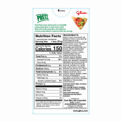 Pretz Pizza - Back Nutrition Facts