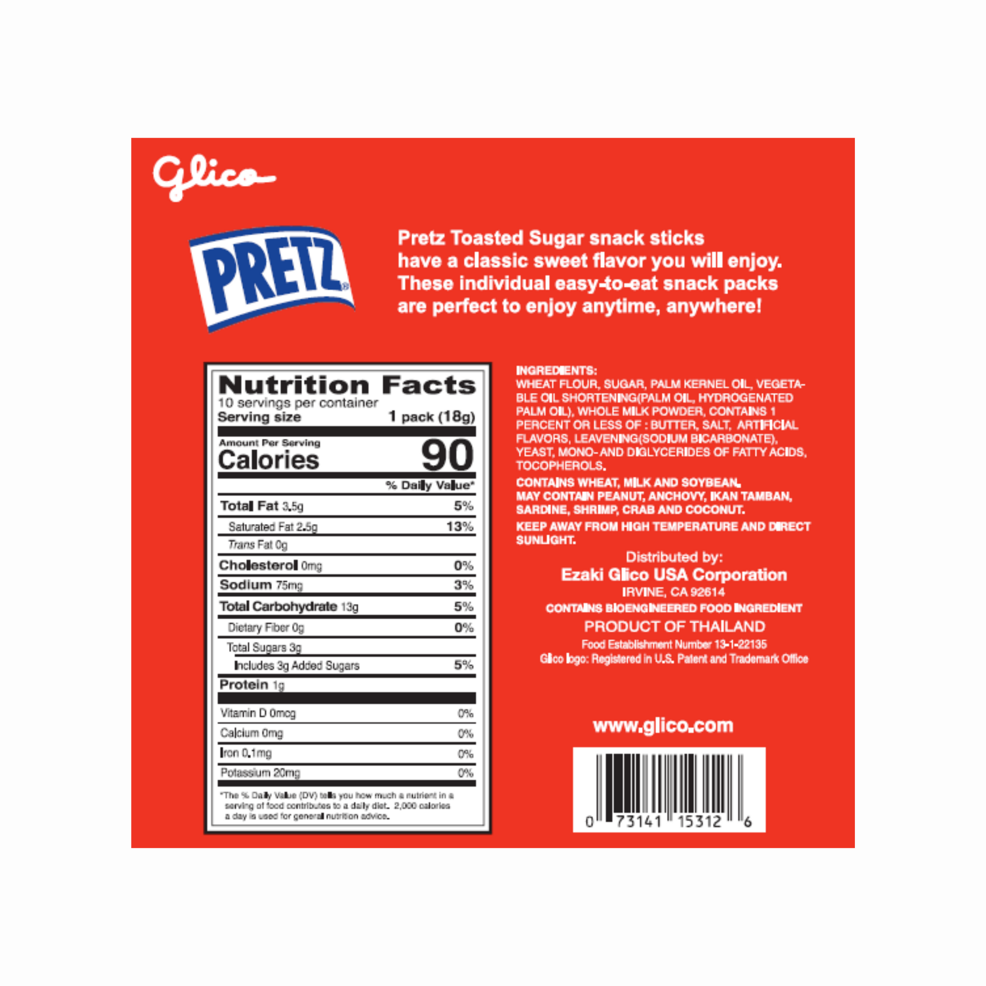 Pretz Toasted Sugar Party Size - back Nutrition Facts