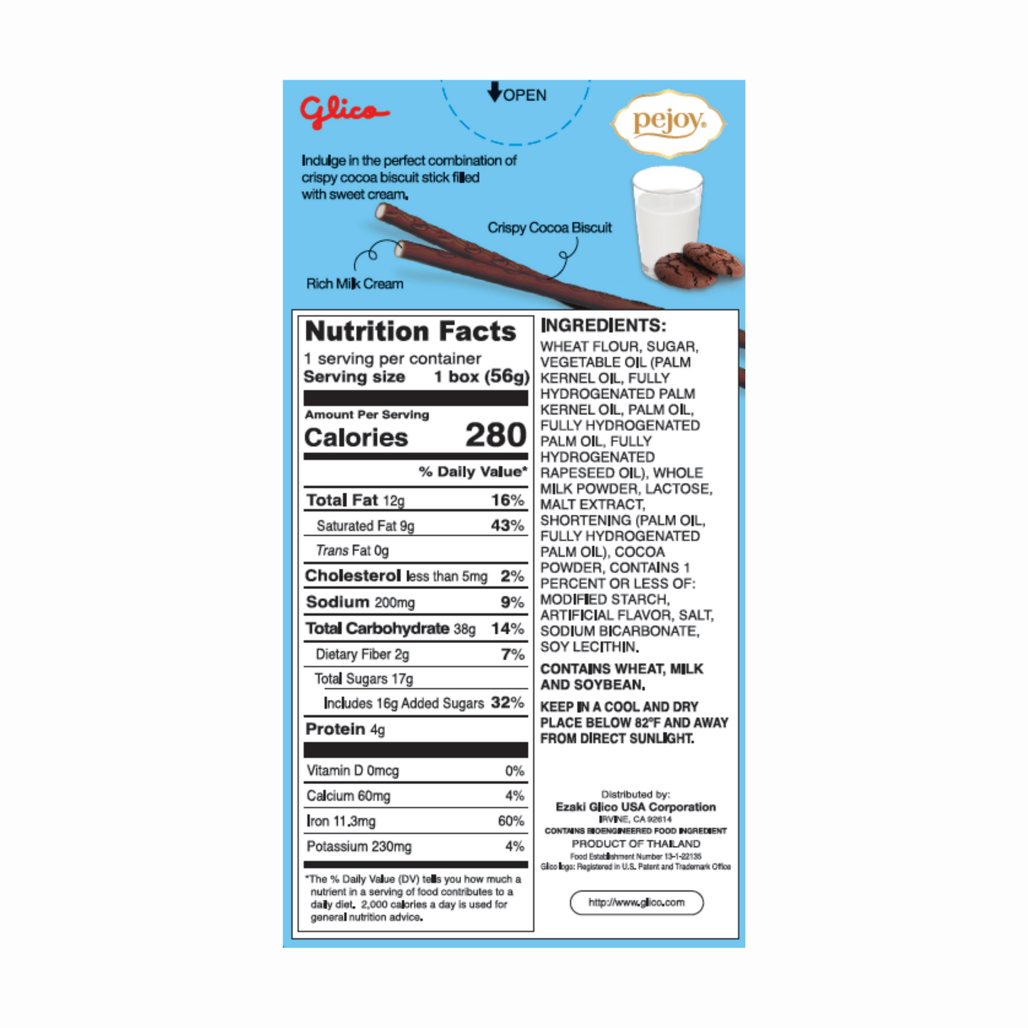 Pejoy Milk & Cookies - Nutrition Facts