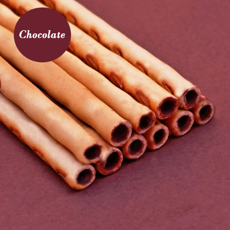 Pejoy Chocolate sticks on a maroon background with 'Chocolate' label.
