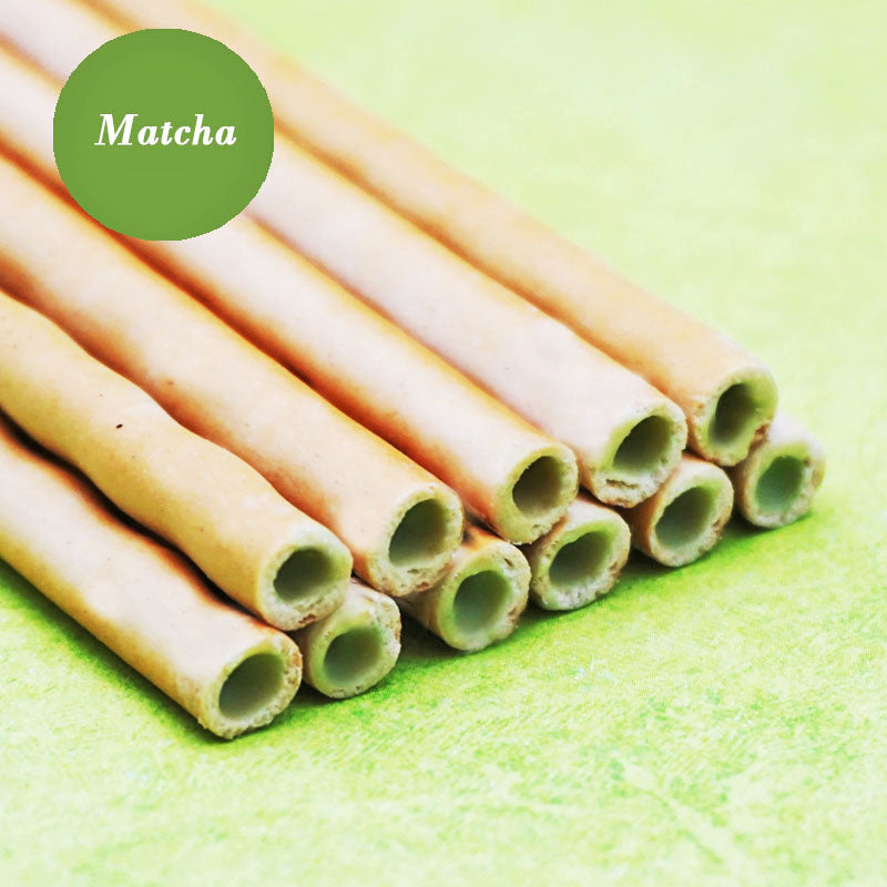 Pejoy Matcha sticks with a green 'Matcha' label on a green background
