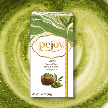 Pejoy Matcha with Matcha Latte Background