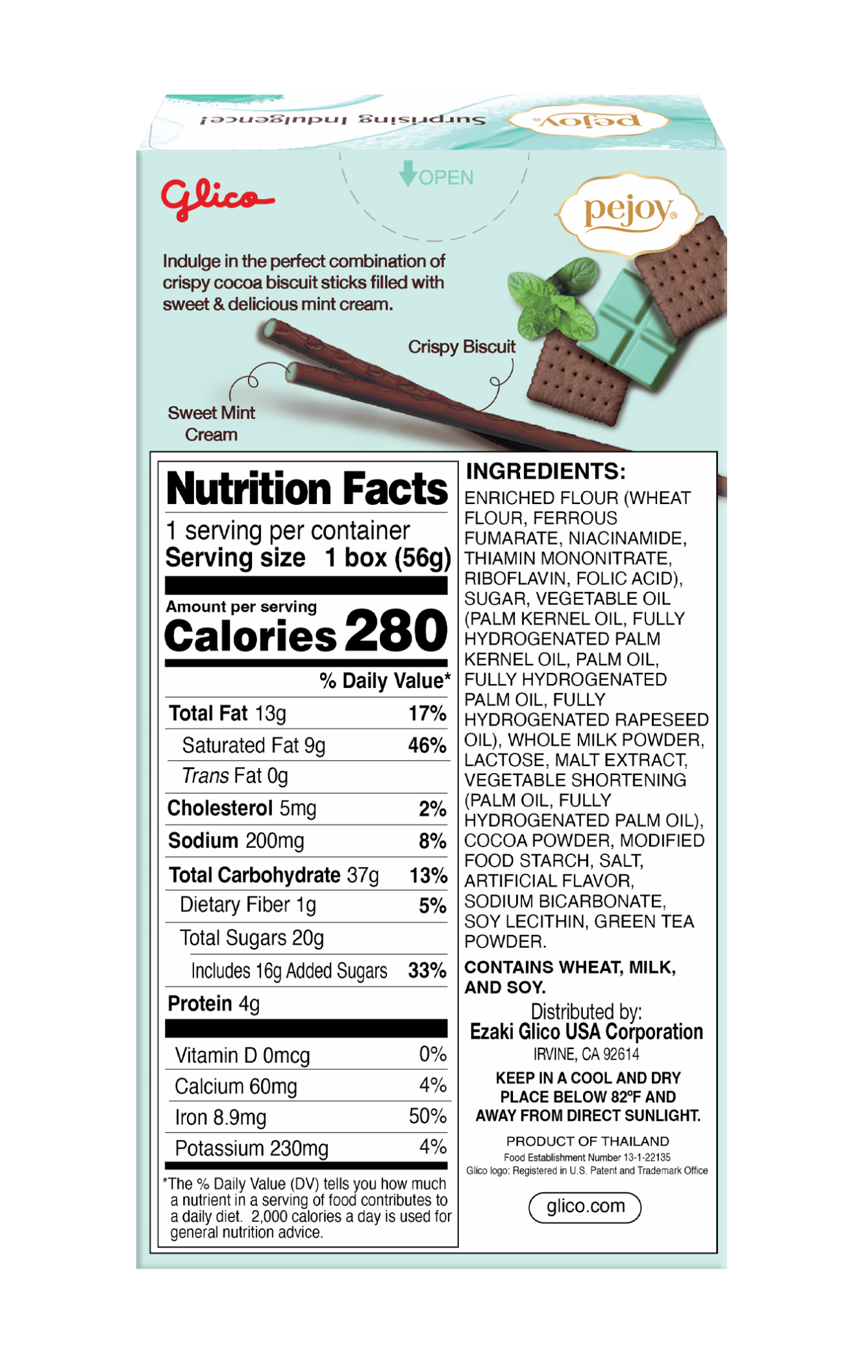 Pejoy Mint (non-GMO) 1.98 oz_Nutrition Facts & Ingredients