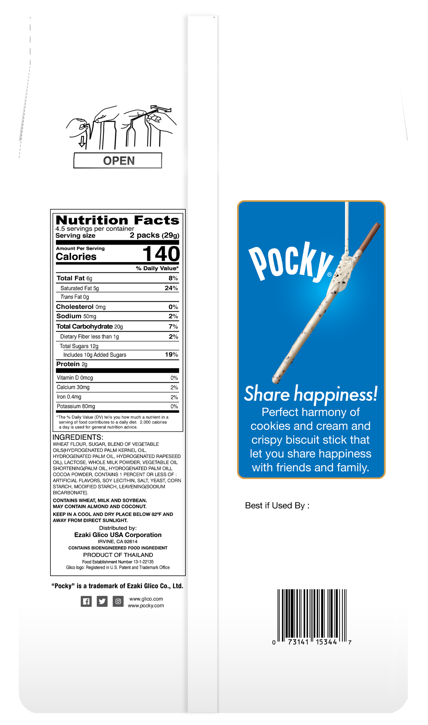 Pocky Cookies & Cream Family Pack - back