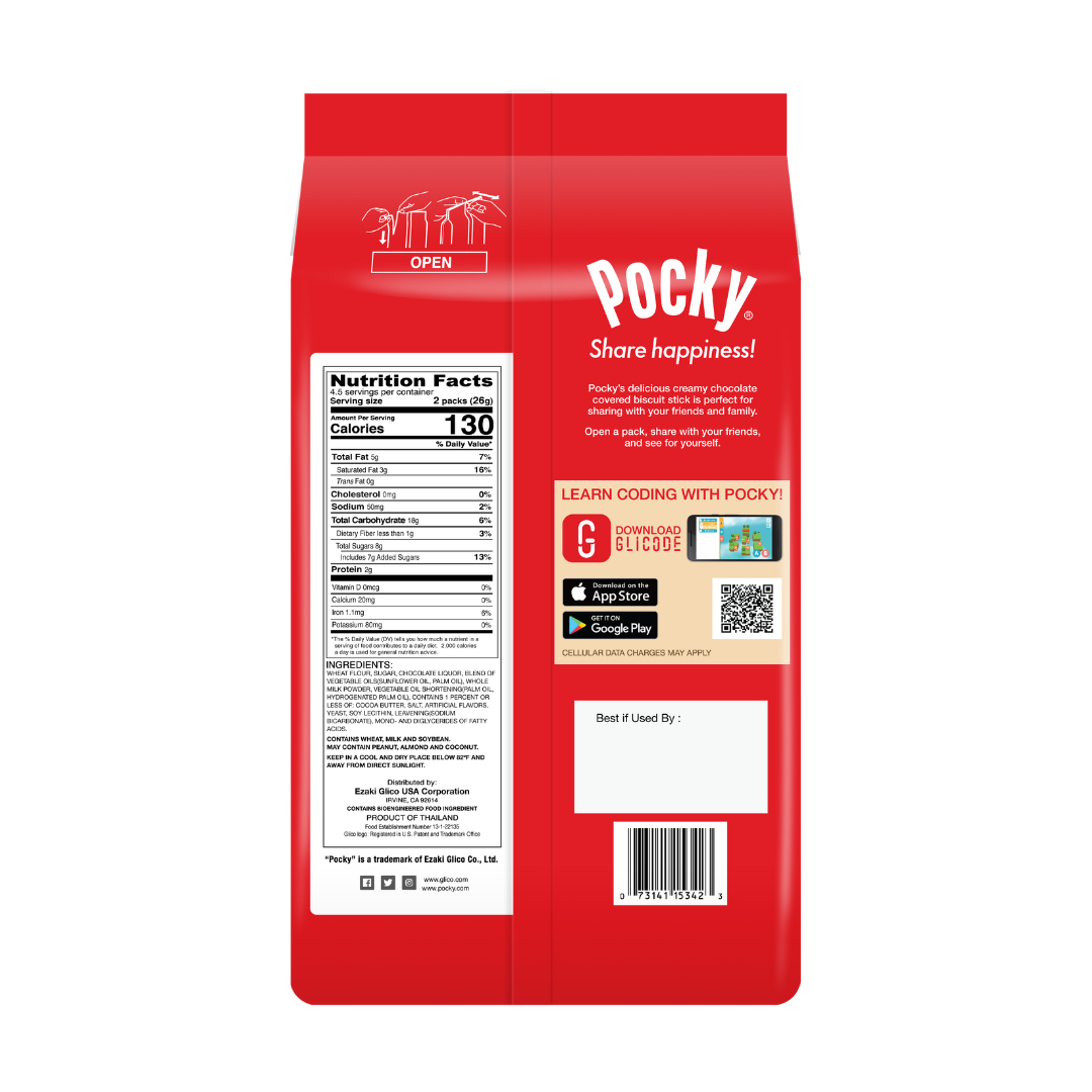 Pocky Chocolate Family Pack - Nutrition Facts