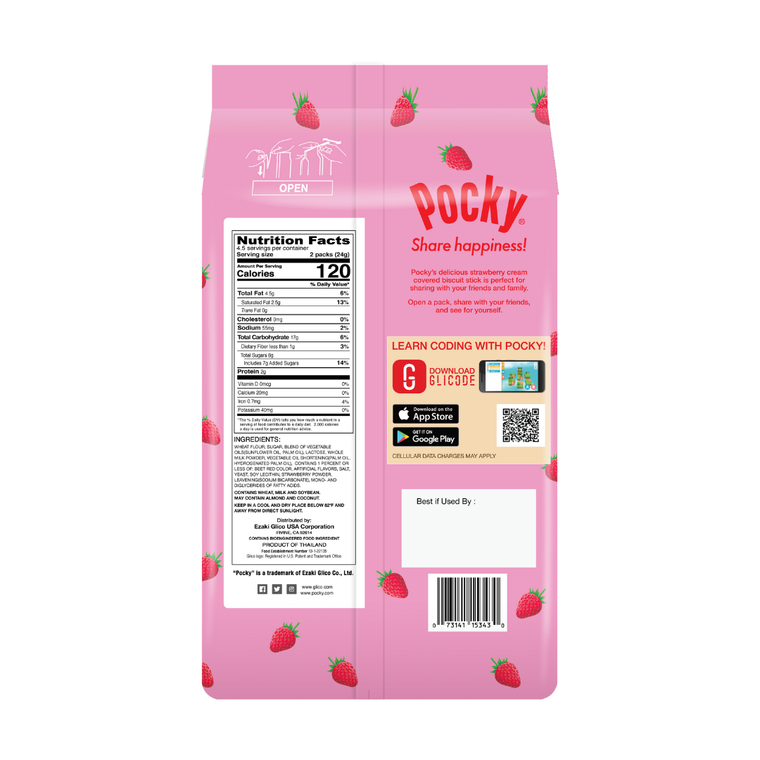 Pocky Strawberry Family Pack - Nutrition Facts