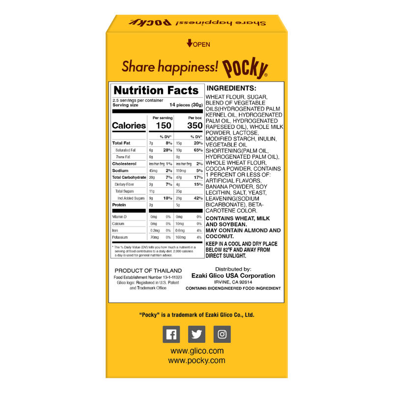 Pocky Banana 2.47 oz (GMO) - Back