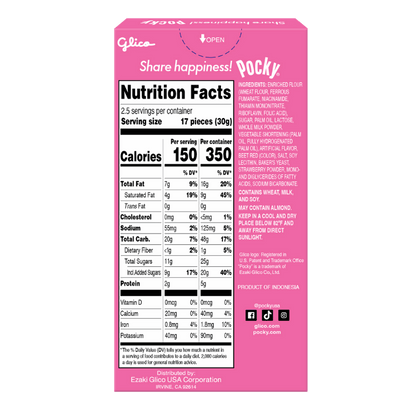 Pocky Strawberry 2.47 oz (Non-GMO) - Back