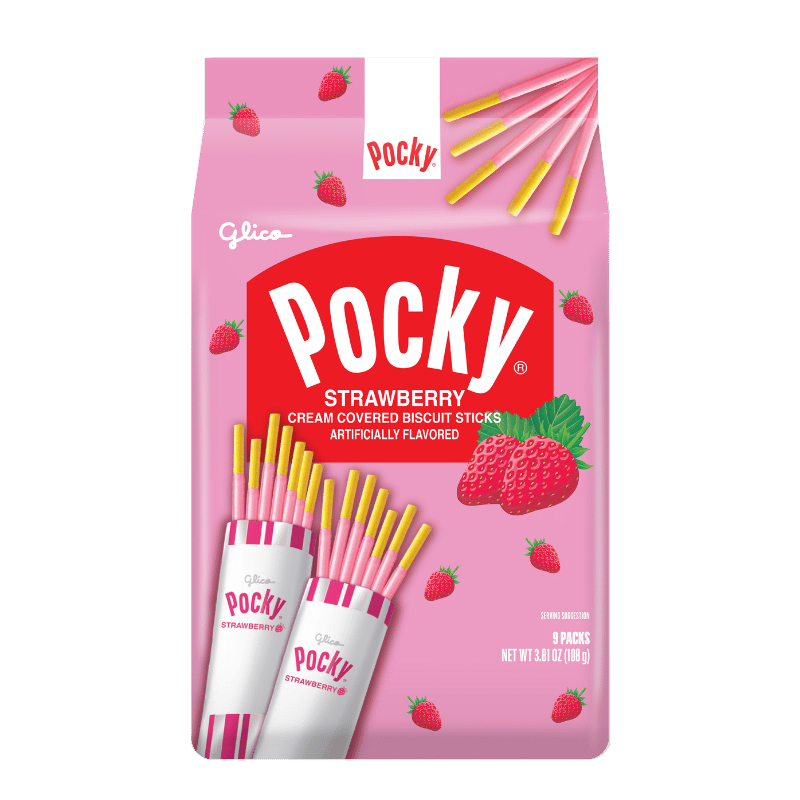 Pocky Strawberry 3.81 oz (Non-GMO) - Front