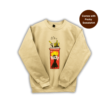 Pocky Beige Crewneck Sweatshirt