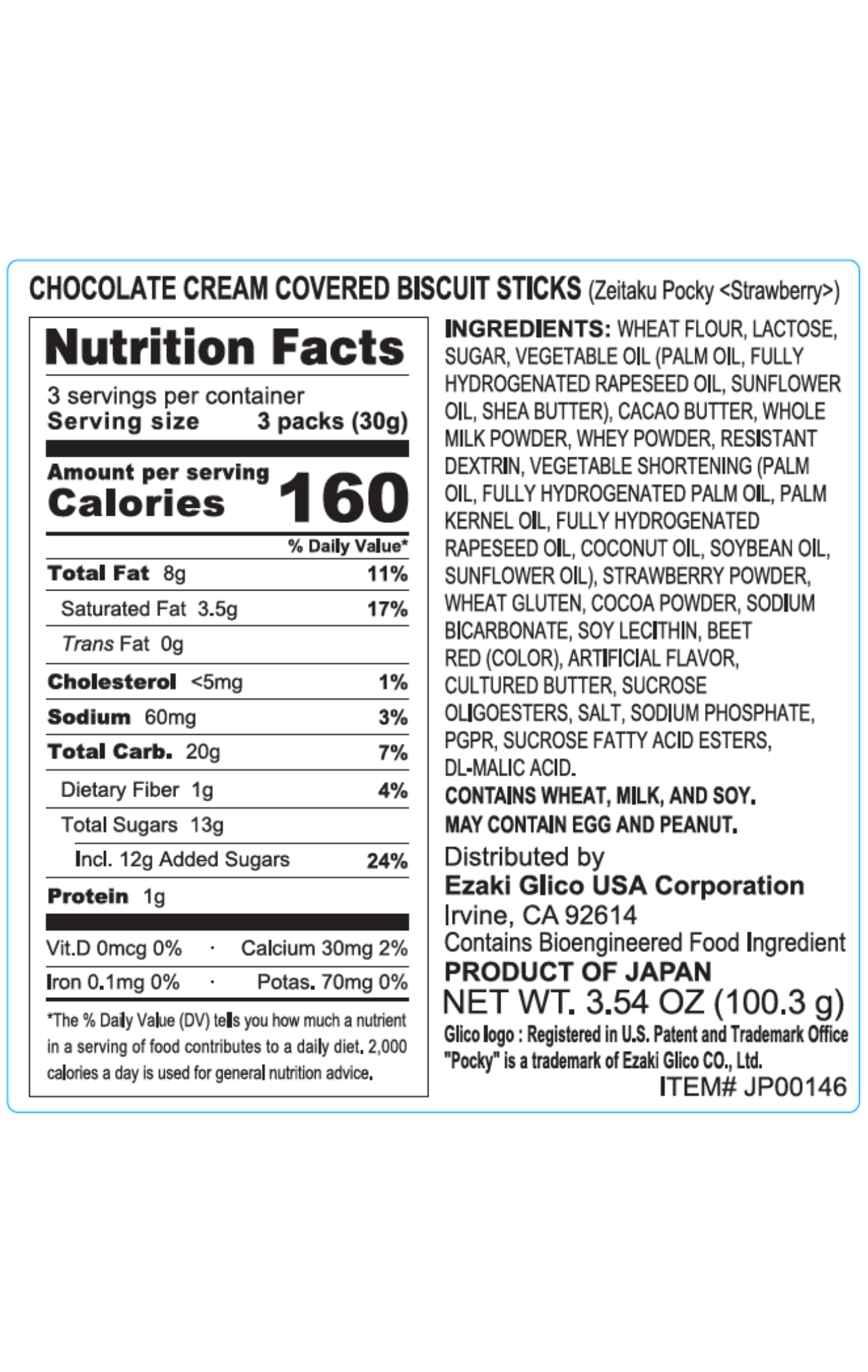 Zeitaku Pocky Strawberry - Nutrition Facts & Ingredients