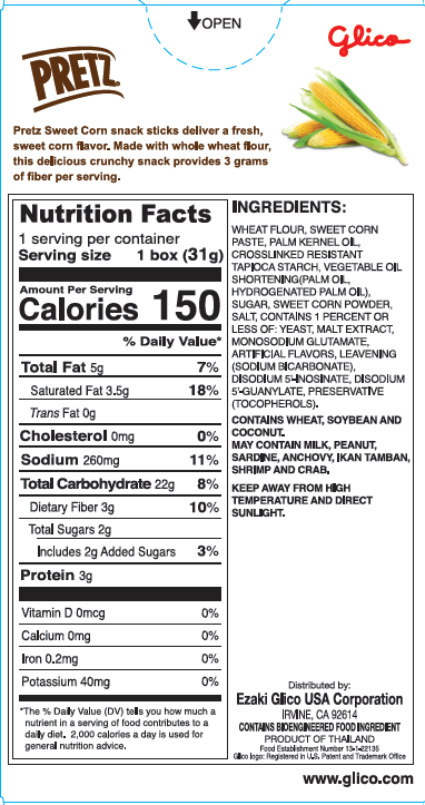 Pretz Sweet Corn - Back Nutrition Facts